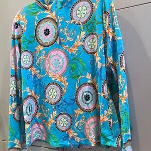 IBKUL MOCK NECK LONG SLEVE UPF+50 1/4  MULTI COLOR